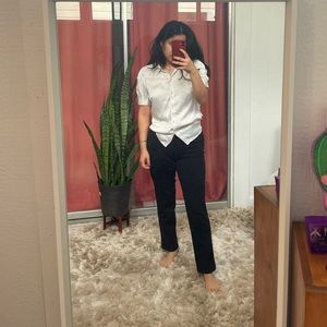 Banana Republic black and white polka dot top